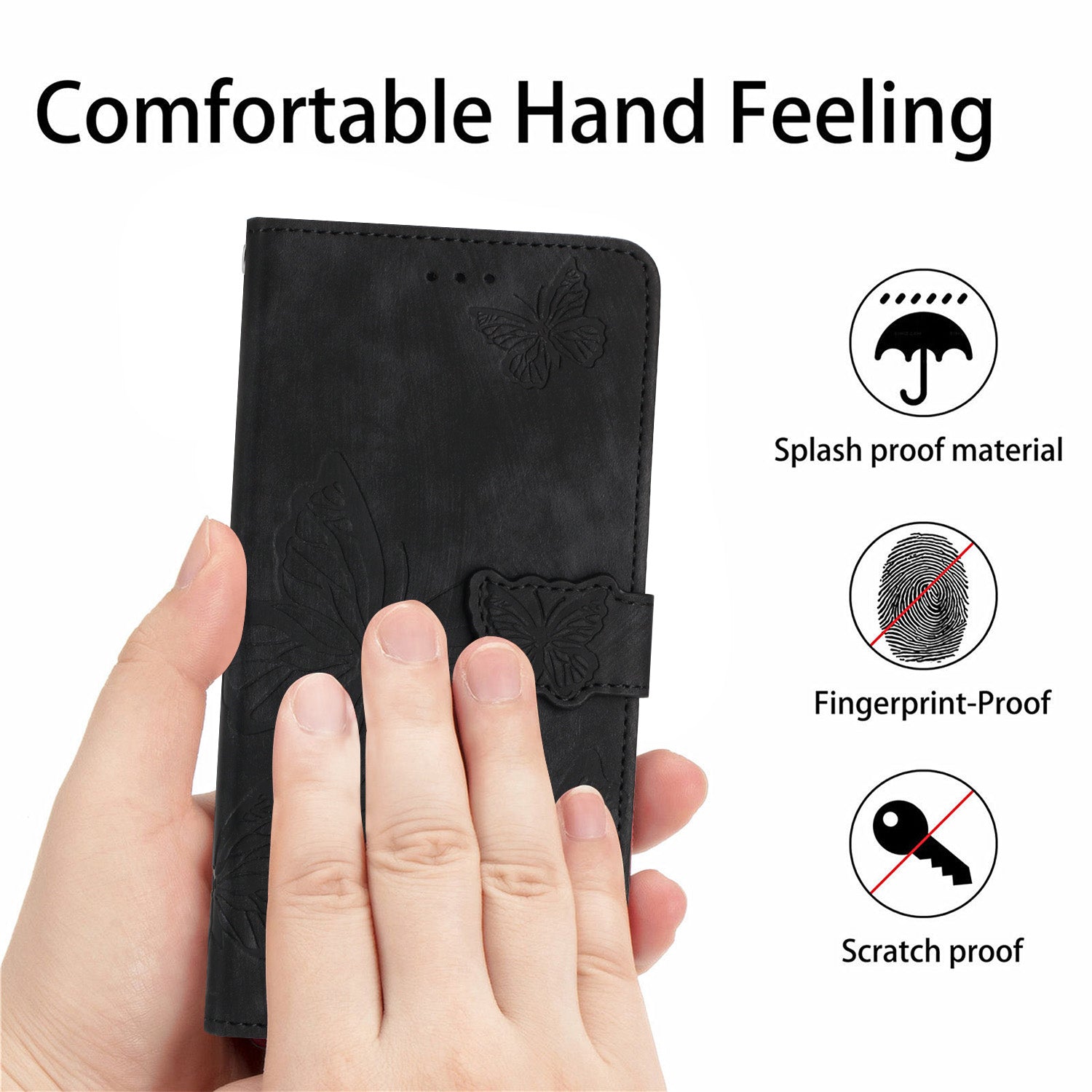 Til Samsung Galaxy A24 4G A25 5G PU læder Skin-touch etui med trykte sommerfugle tegnebogsstativ Telefoncover Til Samsung Galaxy A24 4G A25 5G PU læder Skin-touch etui med trykte sommerfugle tegnebogsstativ Telefoncover